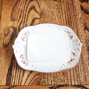 Villeroy & Boch Pink White Butter Dish Germany Val Rouge Vintage Serveware Plate